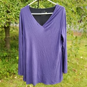 LYSSE - Long Sleeved Business Casual Knit Top - Purple - Women's XL